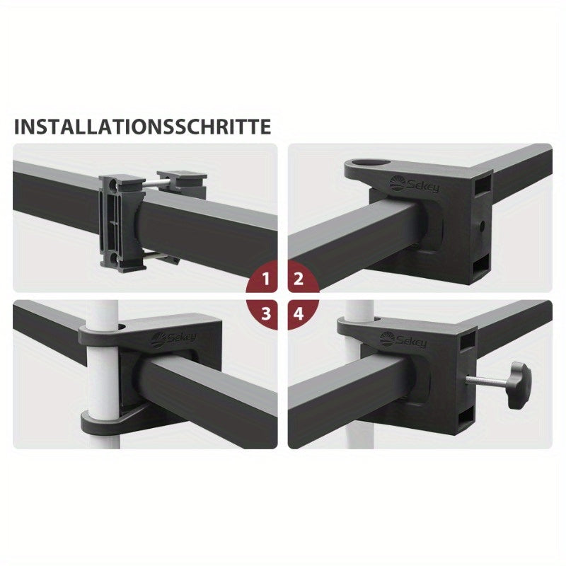 Porte-parapluie pour rampe de balcon | Support de balcon pour parasols, Noir