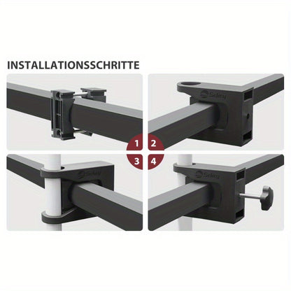 Porte-parapluie pour rampe de balcon | Support de balcon pour parasols, Noir