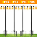 8pcs/6pcs/4pcs/2pcs Tiges de Suspension, Piquets de Jardin en Fer avec Base Fourche pour Guirlandes Lumineuses d'Extérieur - Accessoire d'Éclairage Polyvalent Non Chargé avec Extrémité Mate, Idéal pour Jardin, Patio, Mariage, Cour Arrière, Terrasse et Déc
