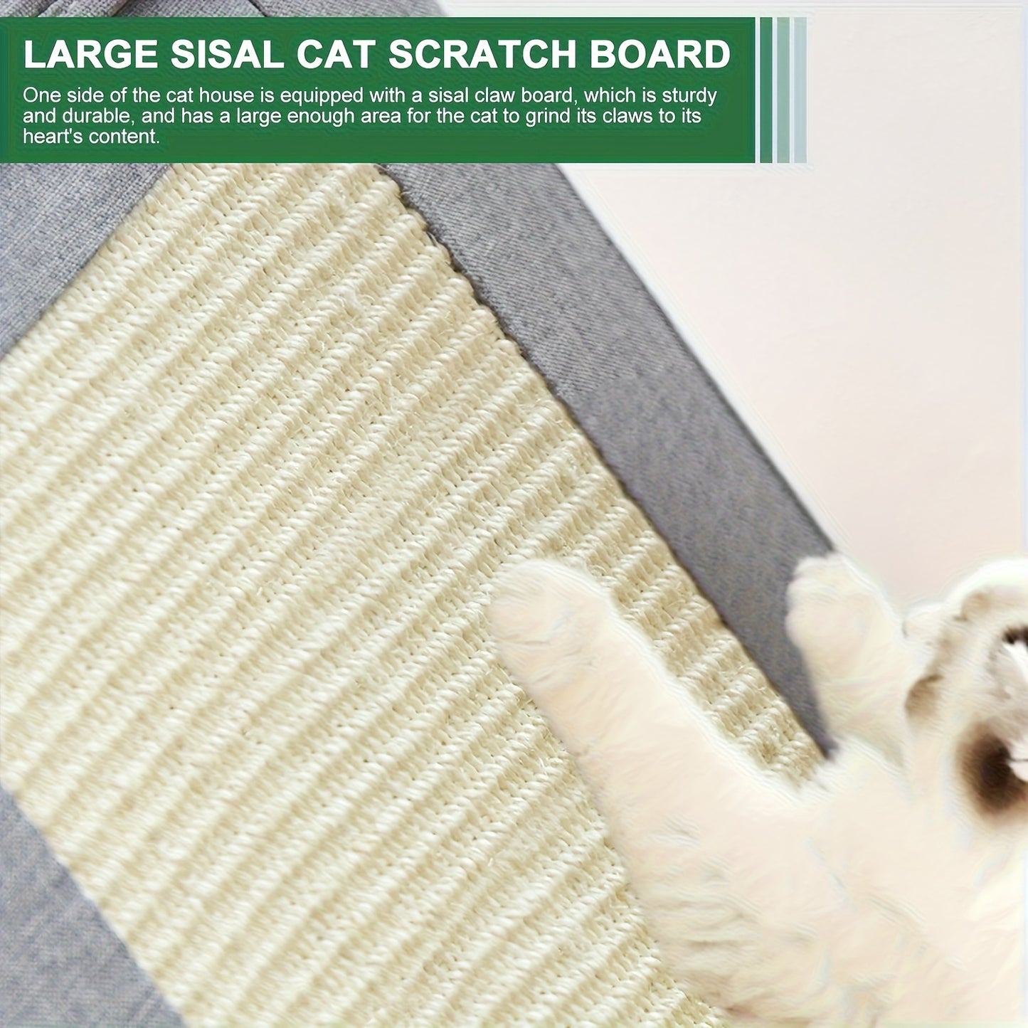 Maison pour Chat Grotte à Trois Étages Nid et Lit avec Planche de Griffoir