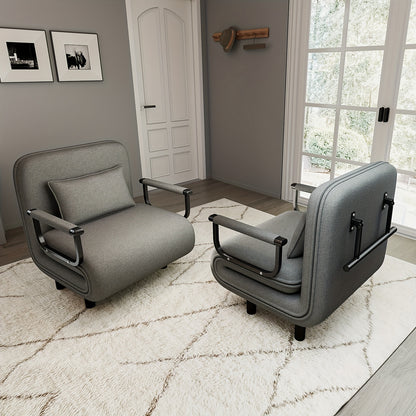 Fabuleux Fauteuil Lit Convertible 5-en-1 Fabulcozy, Fauteuil de Sieste Pliant avec Accoudoirs en Métal, Fauteuil de Détente Inclinable Réglable, Meuble de Rangement Peu Encombrant, Fauteuil de Salon, Montage Facile, Entrepôt Local