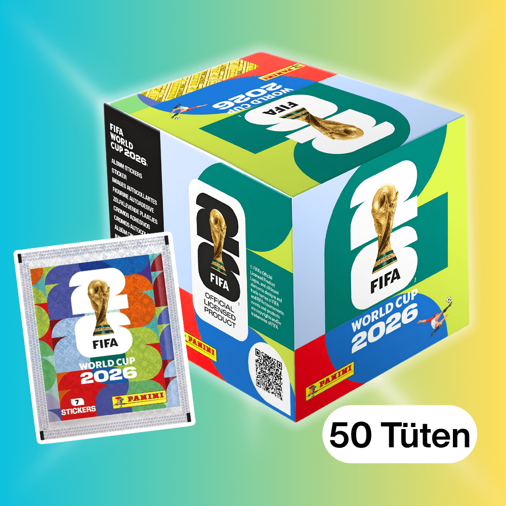 Présentoir de stickers Panini Coupe du monde de la FIFA 2026 - 50 sacs pour un total de 350 stickers