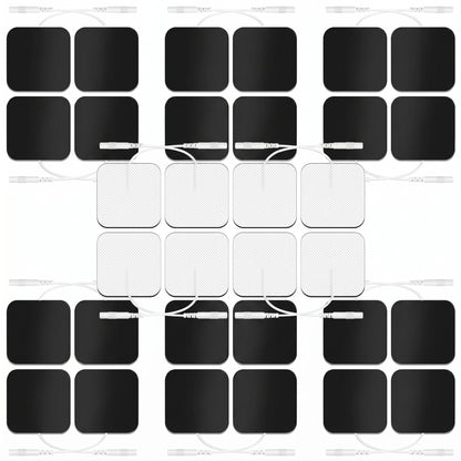 31PCS d'Électrodes Réutilisables pour Appareils TENS & EMS, Coussinets en Gel de Rechange avec Connecteur de 2mm, Compatibles avec la Plupart des Équipements de Stimulation Musculaire, Électrodes en TPE