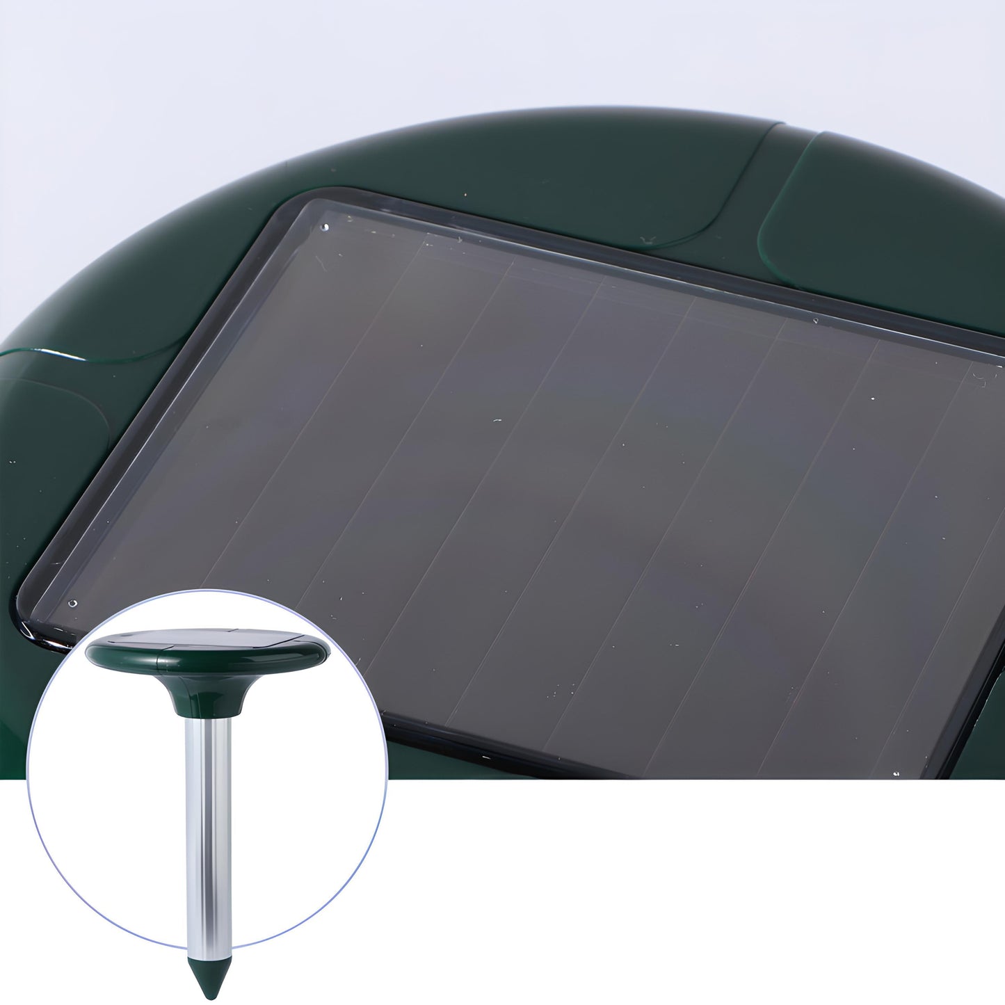 Lot de 2 Répulsifs Solaires Puissants pour Taupes, Campagnols et Rongeurs, Dissuasif Fort pour Petits Mammifères avec Émission de Son et de Vibrations, Fonctionnement Cyclique toutes les 40 Secondes, Portée jusqu'à 30 Mètres, Signal Acoustique Variable, F