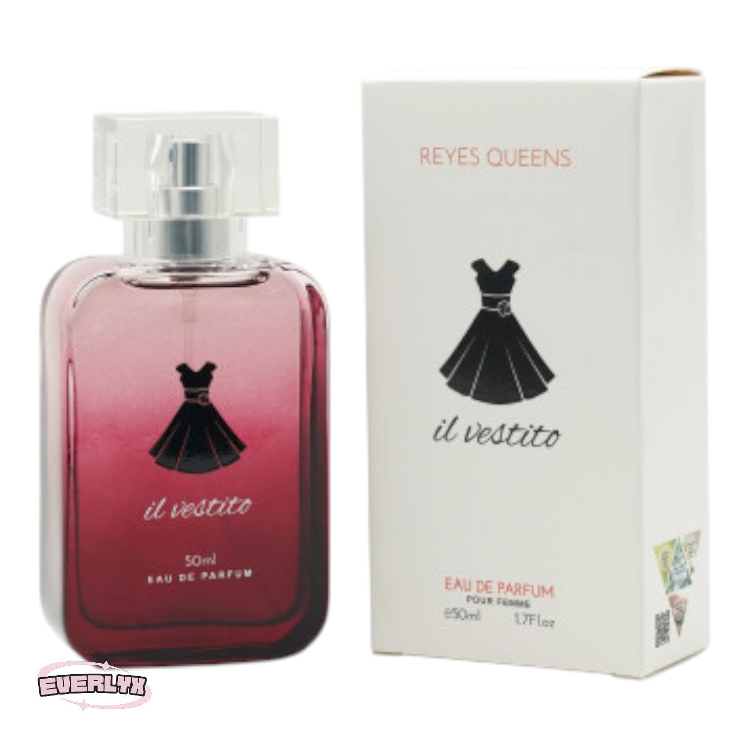 Everlyx - Parfum The Dress Eau De Parfum 50Ml Fragrance Féminine aux Notes Sucrées - Arôme Élégant, Délicat et Longue Durée Qui Associe la Fraîcheur et la Sensualité - Parfait pour les Femmes Qui Cherchent un Toucher Sophistiqué au Quotidien
