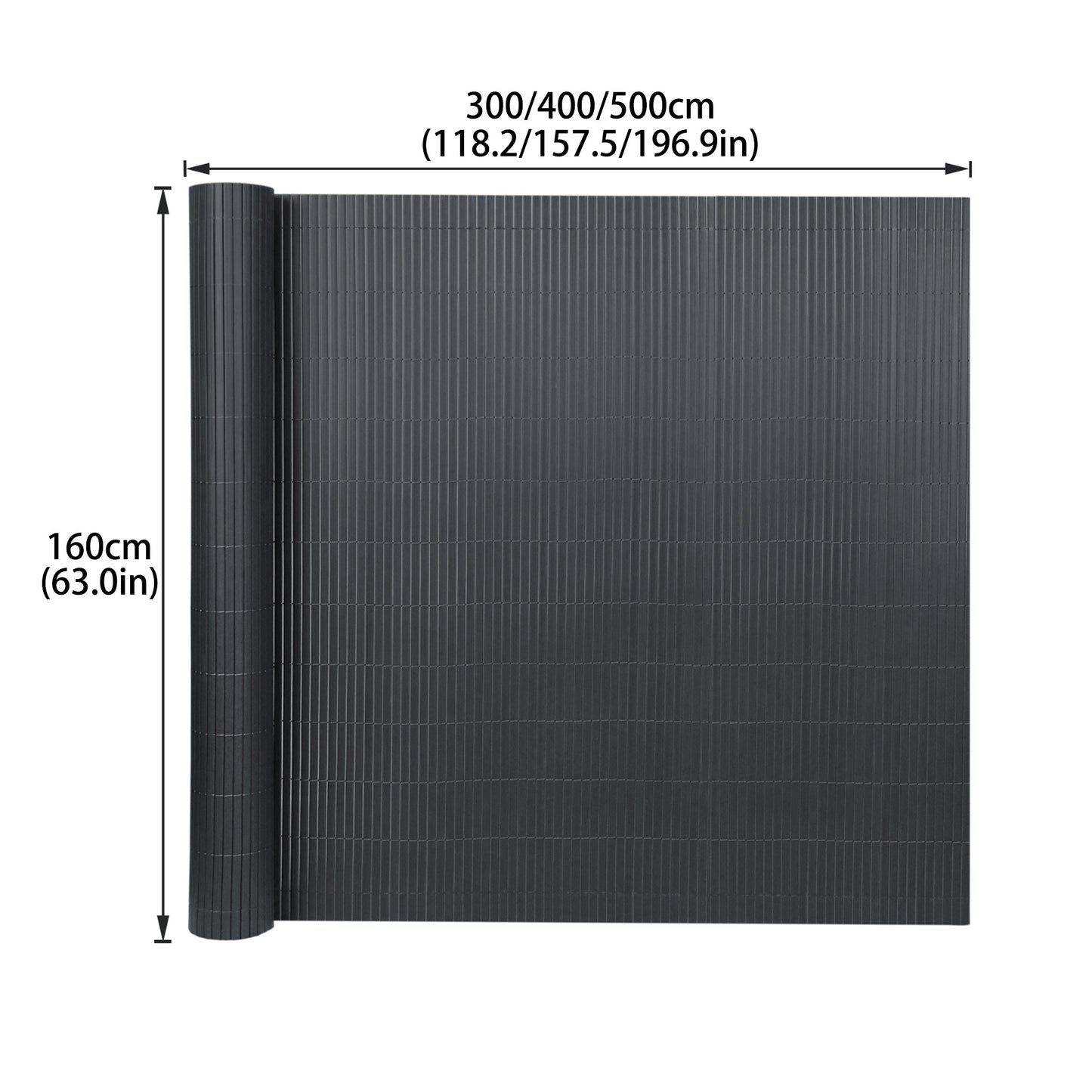 Clôture décorative de jardin en PVC, écran d'intimité en forme de W, écran d'intimité pour balcon avec attache-câble, anthracite, hauteur 80-200 cm, convient pour jardin et cour