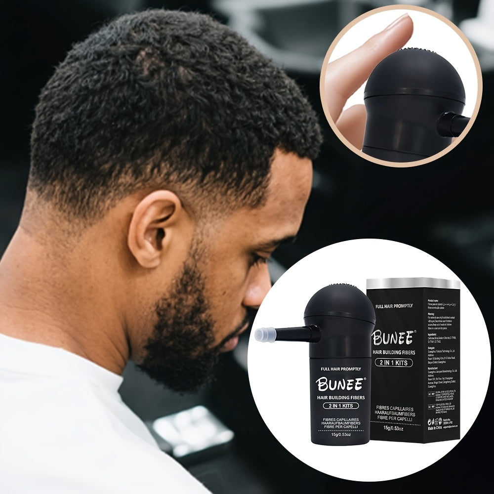 BUNEE Poudre de Fibres de Cheveux Instantanées avec Applicateur Spray - Facile à Utiliser, Sans Assemblage, pour Tous Types de Cheveux