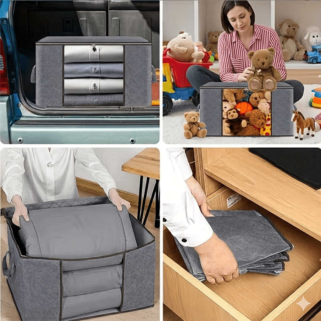 Grands sacs de rangement avec fermetures éclair et couvercles, conteneurs pliables pour rangement sous le lit avec poignées, idéaux pour organiser les couvertures, la literie, les oreillers et les vêtements. Ces sacs de voyage peu encombrants sont égaleme