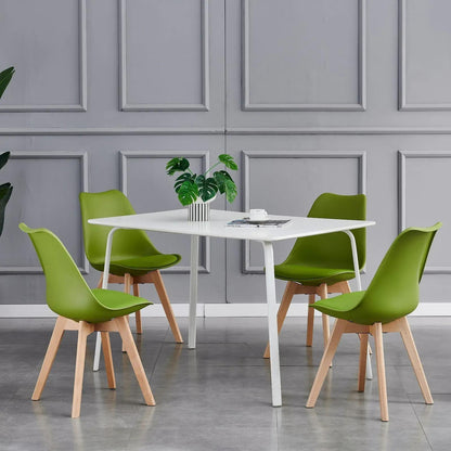 Ensemble de 4 chaises de salle à manger MCC Direct, chaises de cuisine, chaises de bureau, chaise coquille de designer, "Eva" disponible en 7 couleurs tendance