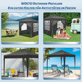 1pc Gazebo, 2x2m, Pavillon Pliable, Auvent Extérieur, Inclut 4 Murs Latéraux, Isolation Hivernale, Ombrage Estival, Tente de Rangement, Tente de Fête, Protection UV UPF 50+, Gazebo de Jardin Réglable en Hauteur, Inclut Sac de Rangement, Convient aux Jardi