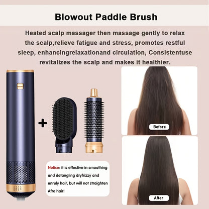 Kit Bigoudi à Air Chaud 5 en 1, 1000w, avec Diffuseur, Baguette à Boucler Automatique, Lissage et Coiffage, Sèche-Cheveux pour Salle de Bain, Brosse Chaude à Cheveux Détachable, Fer à Cheveux, Fer à Boucler à Air, Fer à Cheveux, Outil de Lissage, Cadeau S