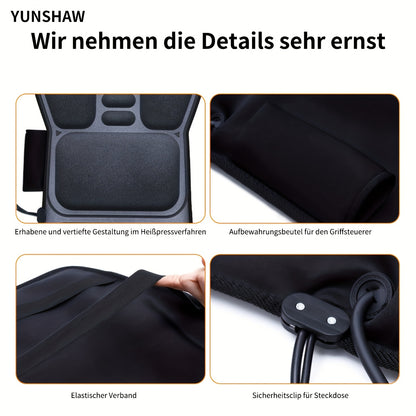 Coussin de siège masseur intégral YUNSHAW avec chauffage et vibration, convient pour le dos, coussin pour chaise de massage pour canapé/chaise, coussin chauffant à brancher avec système à 9 moteurs, cadeau pour homme/femme (sans convertisseur)