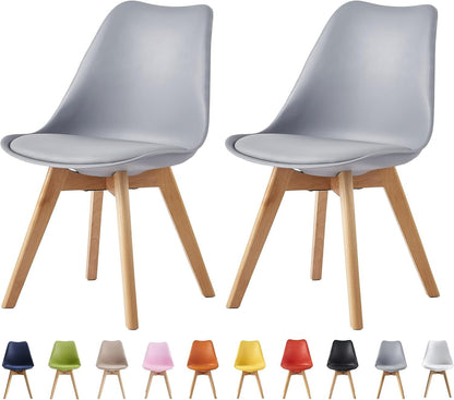 Ensemble de 2 chaises de salle à manger MCC Direct, chaise de cuisine, chaise de bureau, chaise de salon, chaise coquille de designer Eva, disponible en 7 couleurs
