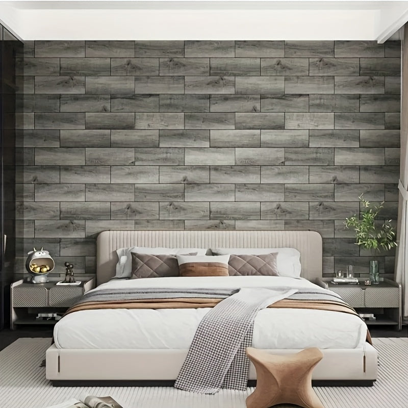 32 Carreaux de Sol Auto-Adhésifs en Vinyle - Effet Bois, 17.72x6 pouces (45x15 cm), Facile Installation, Idéal pour Salon, Salle de Bain, Cuisine, Bureau - Résistant aux Rayures et Chocs, Décoration Moderne, Finition Haut de Gamme, Projets DIY & Design d'