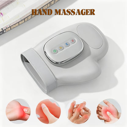 Nouveau masseur de mains 2026, avec fonctions de chauffage et de compression, fonctionnement sans fil, 3 modes de massage, détend efficacement les muscles des mains, masse les muscles des mains, 5 niveaux de force, 3 niveaux de température, massage des po