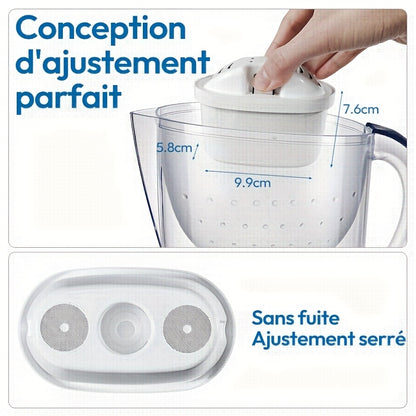 Cartouches de remplacement pour filtre à eau - Compatibles avec la carafe filtrante à eau BTA, réduisent le calcaire et le chlore, charbon actif et résine d'échange d'ions, accessoires de cuisine domestique pour systèmes de filtres à eau pour carafes, lot