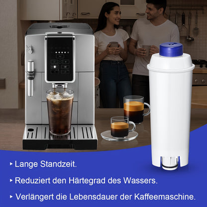 Lot de 6 filtres à eau pour machine à café automatique Delonghi, remplacement de filtre à eau pour de'Longhi DLSC002, SER3017 5513292811 compatible avec de Longhi, ECAM, ESAM, ETAM, BCO, série Ec