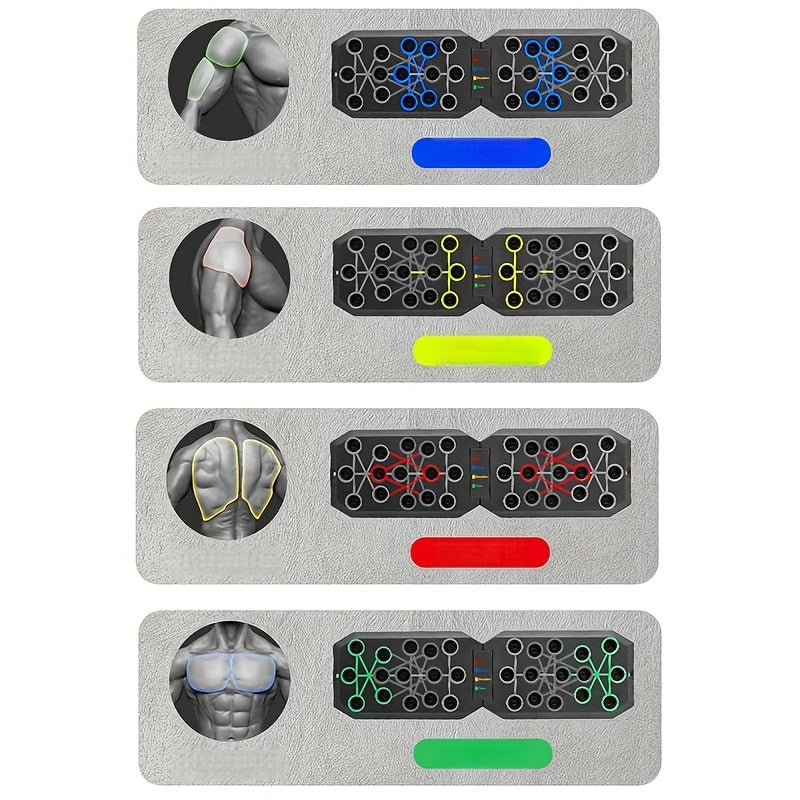 Planche de Push-Up Polyvalente, Équipement d'Entraînement à Domicile pour Diverses Zones Musculaires, Inclut Plusieurs Outils de Support, Option Cadeau Parfaite