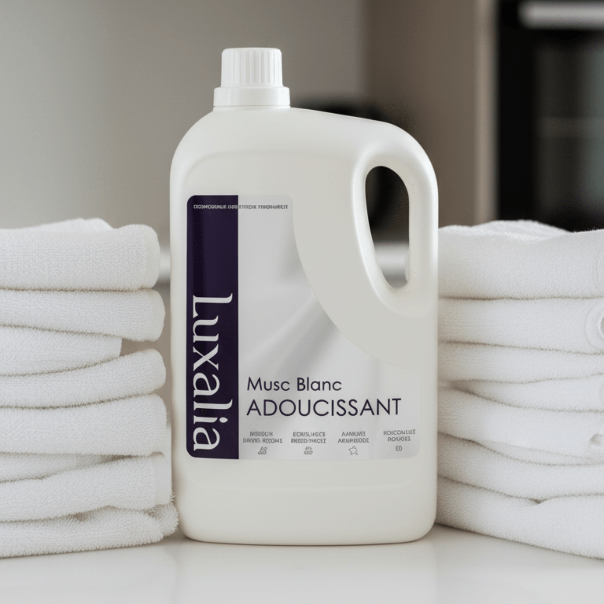 Adoucissant Musc Blanc 5L - Hautement Parfumé - Parfum Envoûtant, Durable & Intense - Jusqu'à 250 Lavages - White Musk - Assouplissant - LUXALIA