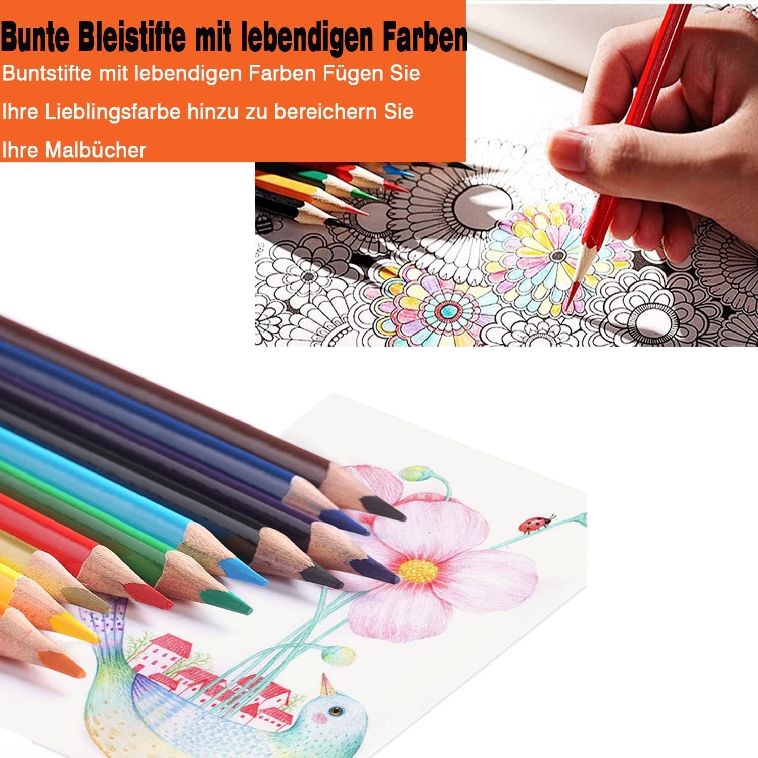 Ensemble de crayons de couleur 48/72, plein de couleurs vibrantes pour les enseignants, crayons de dessin d'art à mine souple pour le coloriage pour adultes, l'esquisse et la peinture, cadeaux de livres pour adultes
