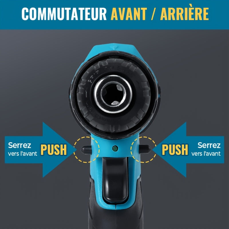 Perceuse à choc avec batterie au lithium 28V, 1350 tr/min, tournevis multifonctionnel à haute vitesse, ensemble d'outils électriques, tournevis électrique, perceuse à main