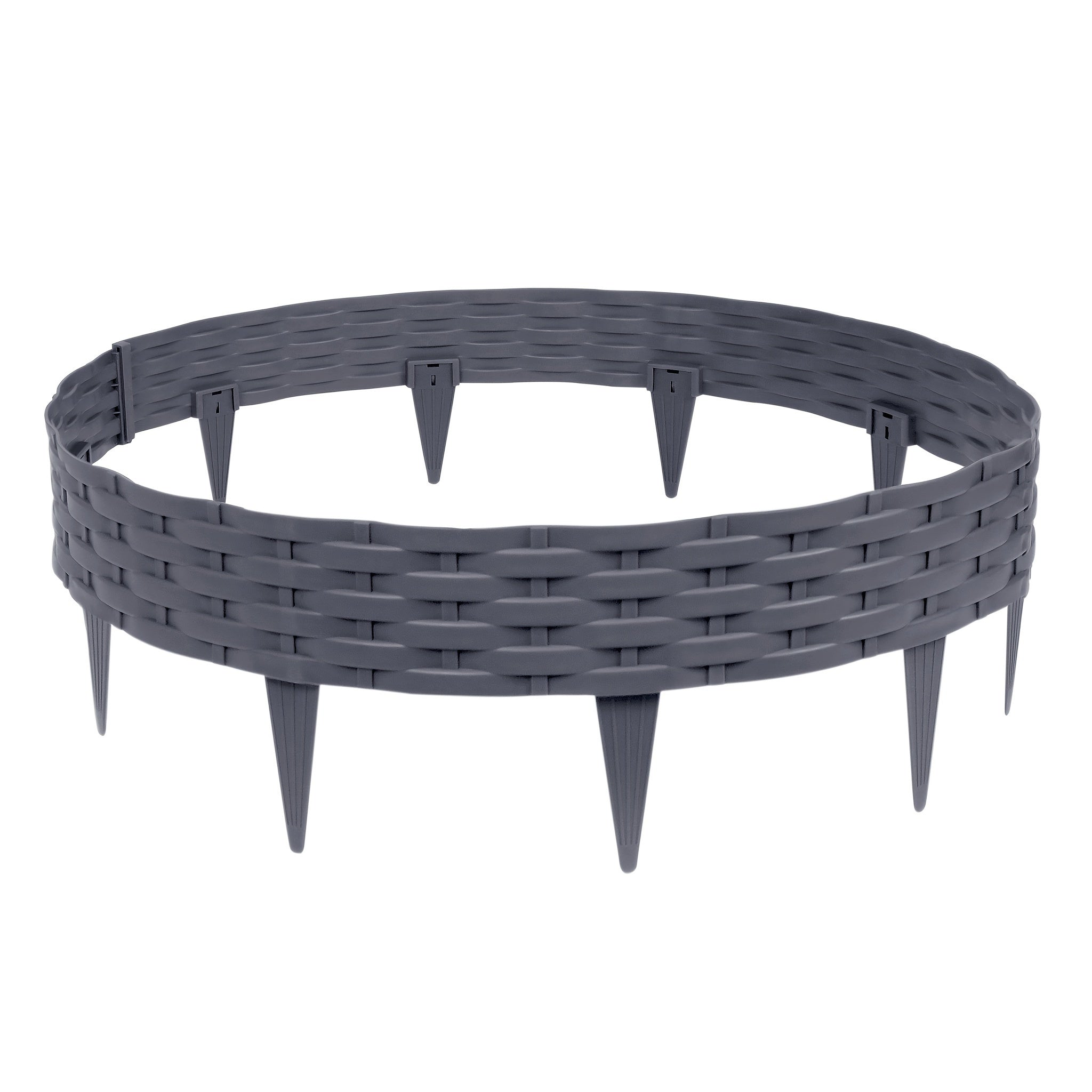 Bordure de pelouse flexible 100Cm Bordure de pavage Aspect rotin Bordure de parterre en plastique Bordure de pierre pour la zonage du jardin Palissade Ensemble Remplacement de pierres de bordure de pelouse