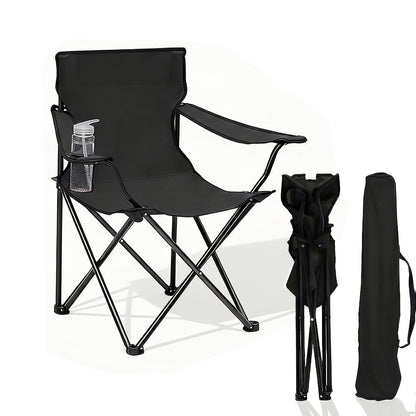 Chaise de jardin pliante Sunula, capacité 140 kg, chaise pliante d'extérieur stable avec porte-gobelet, tissu Oxford 600D, pour patio, balcon, terrasse, jardin - Sac de transport assorti inclus (1/2 pcs)