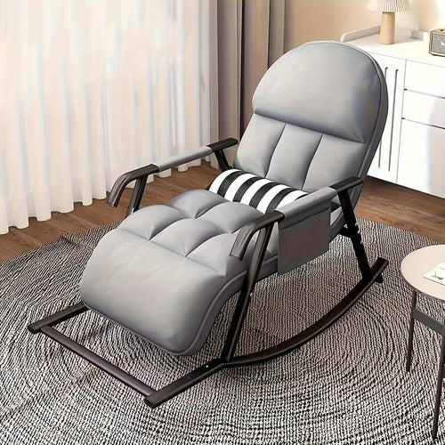 Fauteuil à bascule moderne pour salon, fauteuil à bascule avec fonction de relaxation, fauteuil à bascule avec poche latérale, fauteuil à bascule avec repose-pieds réglable, fauteuil à bascule pour salon, chambre à coucher