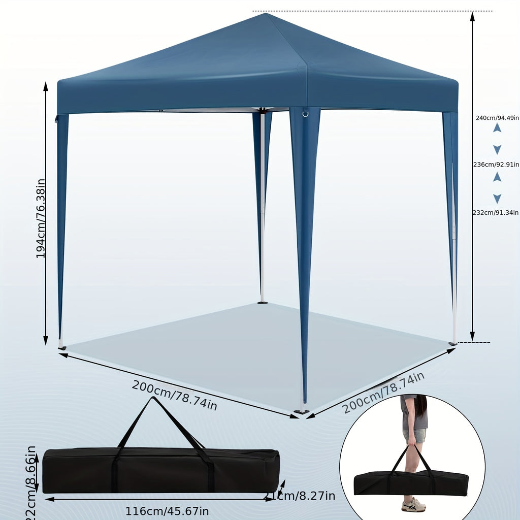 1pc Gazebo, 2x2m, Pavillon Pliable, Auvent Extérieur, Inclut 4 Murs Latéraux, Isolation Hivernale, Ombrage Estival, Tente de Rangement, Tente de Fête, Protection UV UPF 50+, Gazebo de Jardin Réglable en Hauteur, Inclut Sac de Rangement, Convient aux Jardi