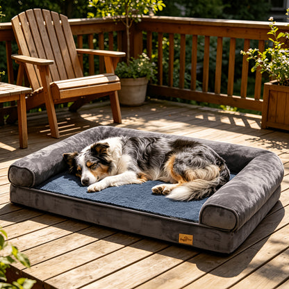 Lit pour grand chien durable : Canapé-lit pour chien de très grande taille jumbo et douillet, literie pour canapé pour chien en mousse éponge orthopédique, housse amovible et lavable, utilisation hiver et été