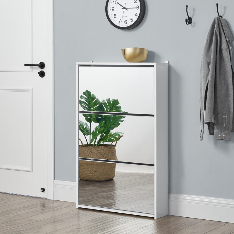 Armoire à chaussures Vogar avec portes miroir de différentes couleurs et tailles