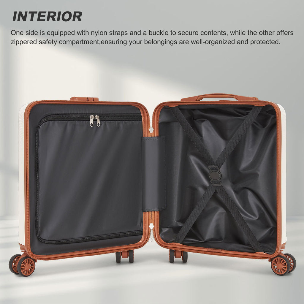 Valise Kono légère à coque rigide avec serrure à combinaison à 3 dials et 4 roues pivotantes robustes, Noire, Petite