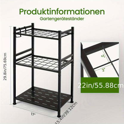 Organisateur de Jardinage, Contient Plus de 50 Outils, Ajustable et Compact pour Organiser Votre Garage/Échelle à Lierre, avec Crochets Pratiques pour Râteaux, Balais, etc., Tournevis en Métal Noir Durable