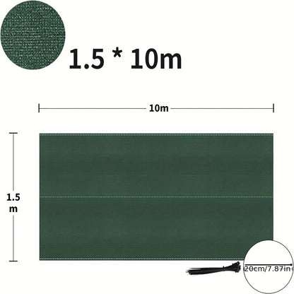 Écran de confidentialité de 100 cm pour balcon, terrain de sport et jardin, filet d'ombrage 150 g/m² avec  UV et design -vent, inclut attaches en gris foncé vert