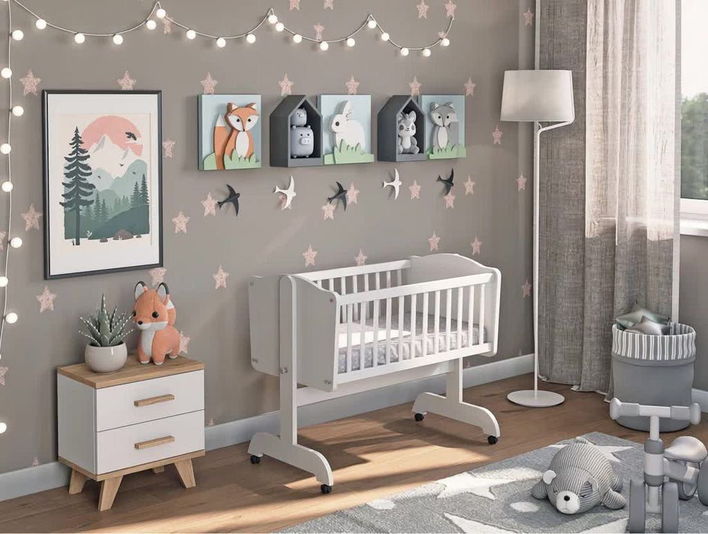 Berceau en Bois pour Enfants – Blanc – Option avec ou sans Matelas