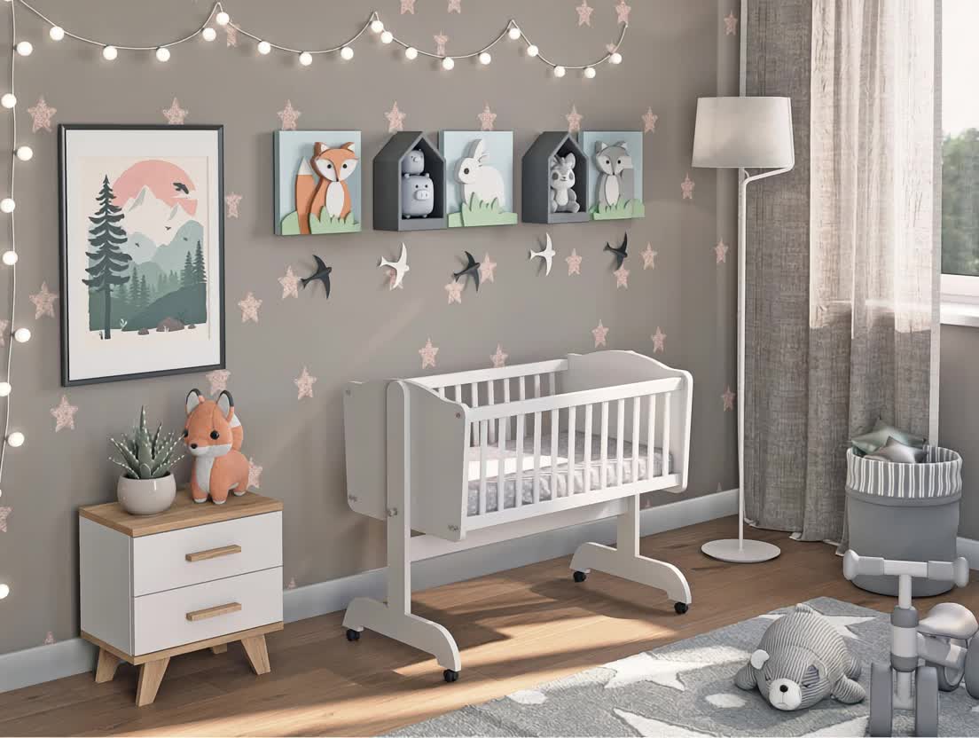 Berceau en Bois pour Enfants – Blanc – Option avec ou sans Matelas