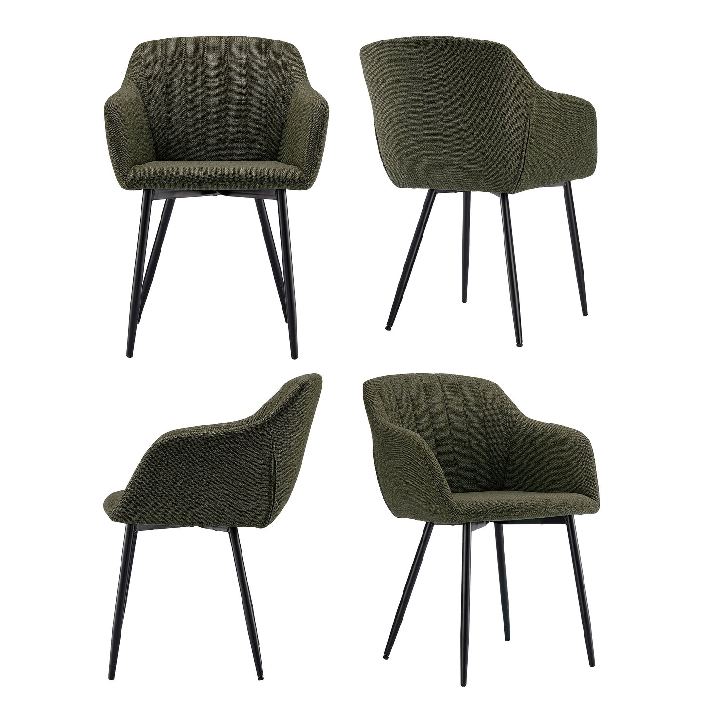 Chaises de salle à manger élégantes avec accoudoirs et soutien lombaire pour salon, cuisine et chambre, offrant un grand confort - Disponibles par lots de 2, 4 ou 6