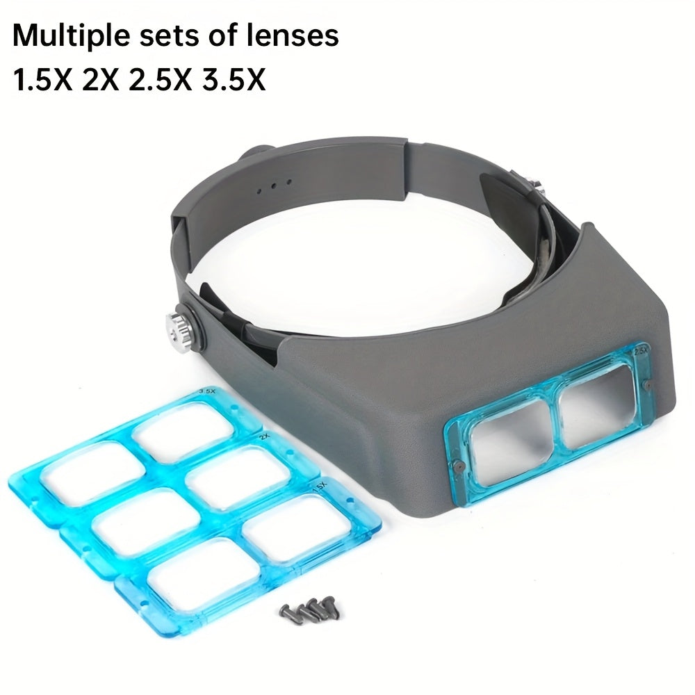 Loupe de tête + Mini ensemble de loupe pliante (paquet de 2), loupe à bandeau à double lentille, loupe de lecture montée sur la tête, visière à bijoux, loupe binoculaire en verre optique avec grossissement de lentille - 1.5X 2X 2.5X 3.5X