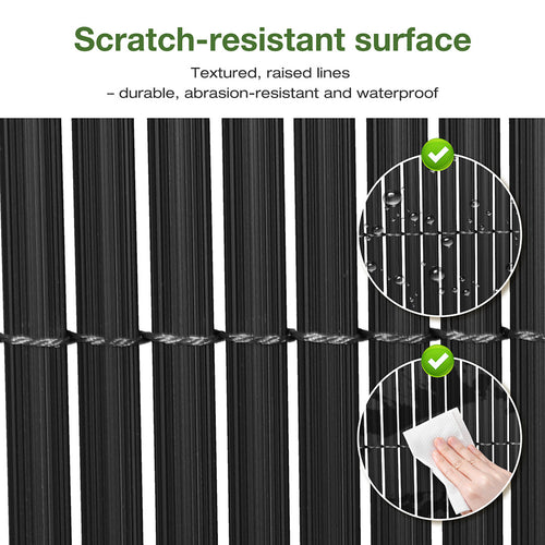 Tapis d'écran d'intimité en PVC, protection contre le vent pour jardin, balcon et terrasse, écran d'intimité standard, protection contre le vent en bambou pour jardin, balcon et terrasse, vert, gris, clôture de balcon en bambou à lattes renforcées, lambri