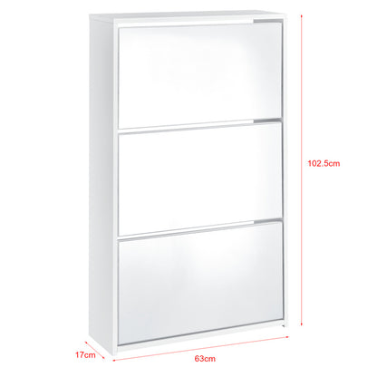 Armoire à chaussures Vogar avec portes miroir de différentes couleurs et tailles