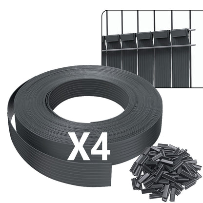 VOUNOT Kit Lamelles Occultantes PVC Brise Vue 300m x 4.7cm avec 600 Clips Clôture Rigide Protection Intimité