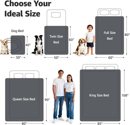 Couverture de lit LOOBANI : Utilisable sur les deux côtés avec une douce couverture de lit double en flanelle, taille 229cm * 203cm/205cm * 153cm, couverture anti-fuite/anti-éclaboussures pour animaux de compagnie, convient pour canapé, protection de sièg