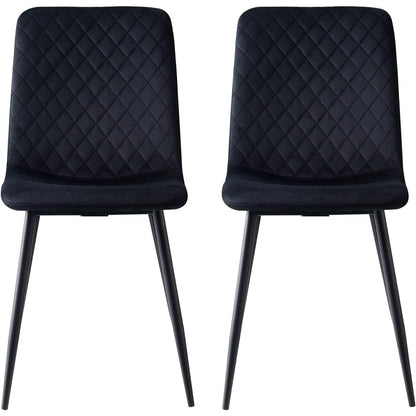 Ensemble de 4 chaises de salle à manger MCC Direct en velours, pieds en métal, chaises Lexi, chaises de conception