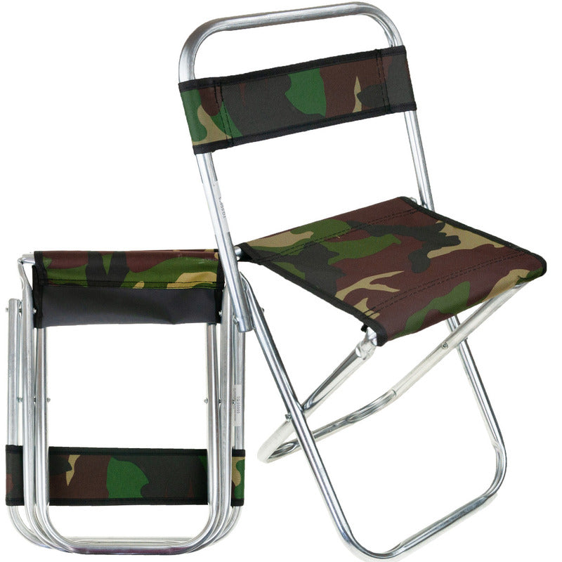 Chaise de pêche pliante avec dossier et tabouret