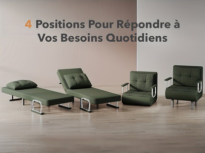 Canapé-lit pliable pour décoration de Noël d'appartement, confortable et durable, accoudoirs argentés, matériau en velours côtelé, plusieurs couleurs disponibles, polyvalent pour chambres à coucher, idée cadeau créative, décoration de Noël, cadeau personn