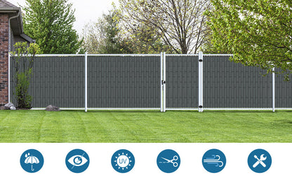 VOUNOT Kit Lamelles Occultantes PVC Brise Vue 300m x 4.7cm avec 600 Clips Clôture Rigide Protection Intimité