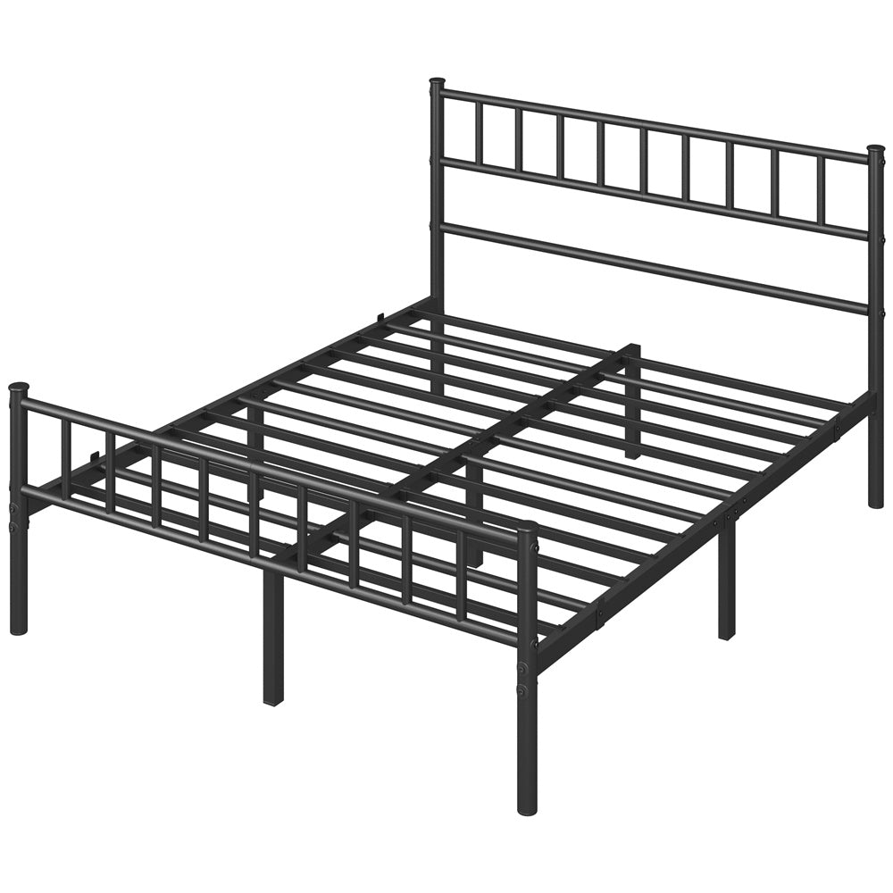 Costoffs Cadre de Lit Métallique Moderne Cadre de Lit avec Sommier à Lattes Surface de Couchage Lit d'invité Gain de Place Idéal pour Dortoir Studio Petit Appartement Chambre ou Maison d'Hôtes Style Industriel