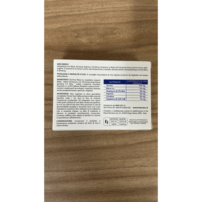 Complément Alimentaire pour Hommes avec Taurine, Maca Péruvienne, L-Arginine, L-Citrulline, Ginseng et Guarana - Livraison Rapide depuis un Entrepôt Local