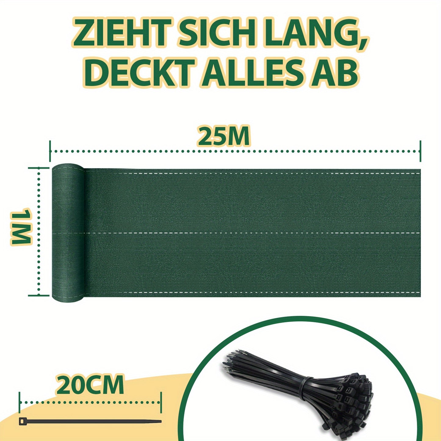 Filet de Protection BayernLive - Clôture d'Intimité, Filet -Vent Durable, Écran d'Ombre pour Clôtures - Résistant aux UV, Tissu -Vent et Protection Solaire pour Terrains de Sport, Jardins, Courts de Tennis, Clôtures Extérieures