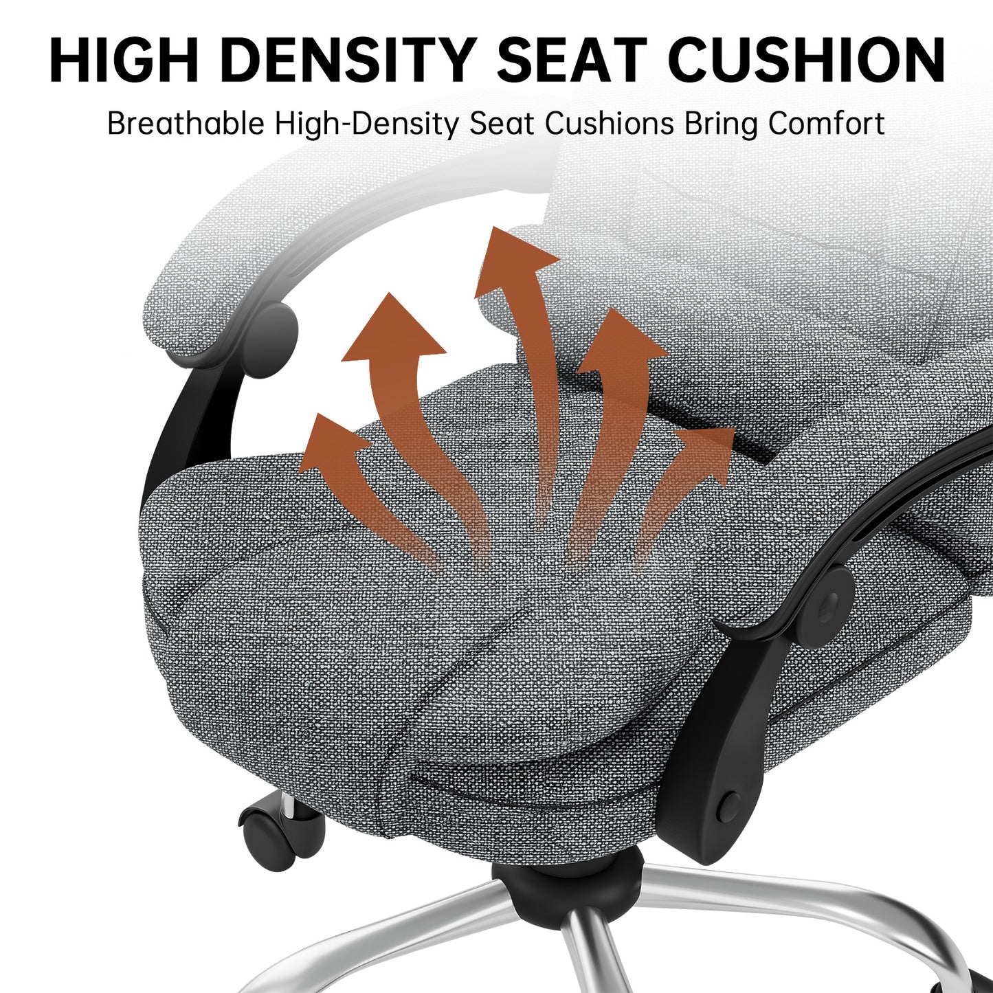 Chaise de bureau exécutive haute dossier, chaise de bureau ergonomique inclinable avec fonction d'inclinaison, chaise d'ordinateur robuste pour le travail à domicile